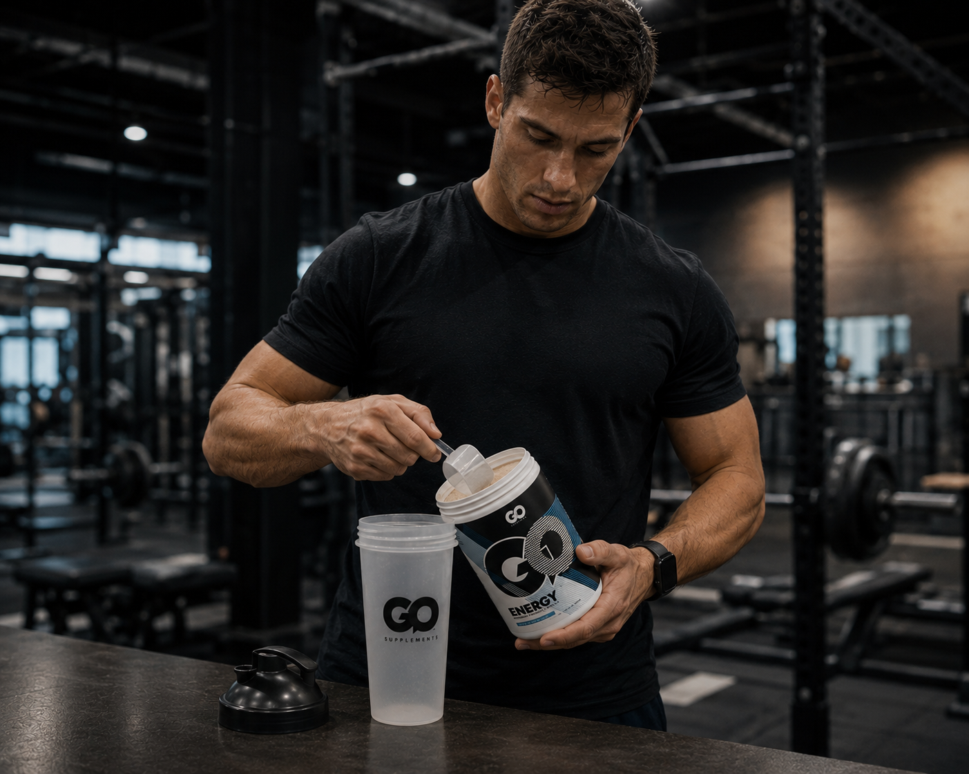 Athlete training with GO Energy pre-workout — built for CrossFit and Hyrox
